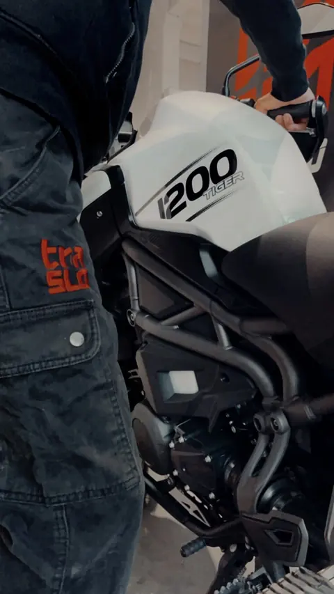 Close-up of a motorcycle during pickup
